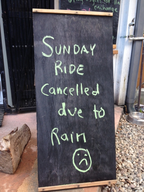 Sunday ride is cancelled. 